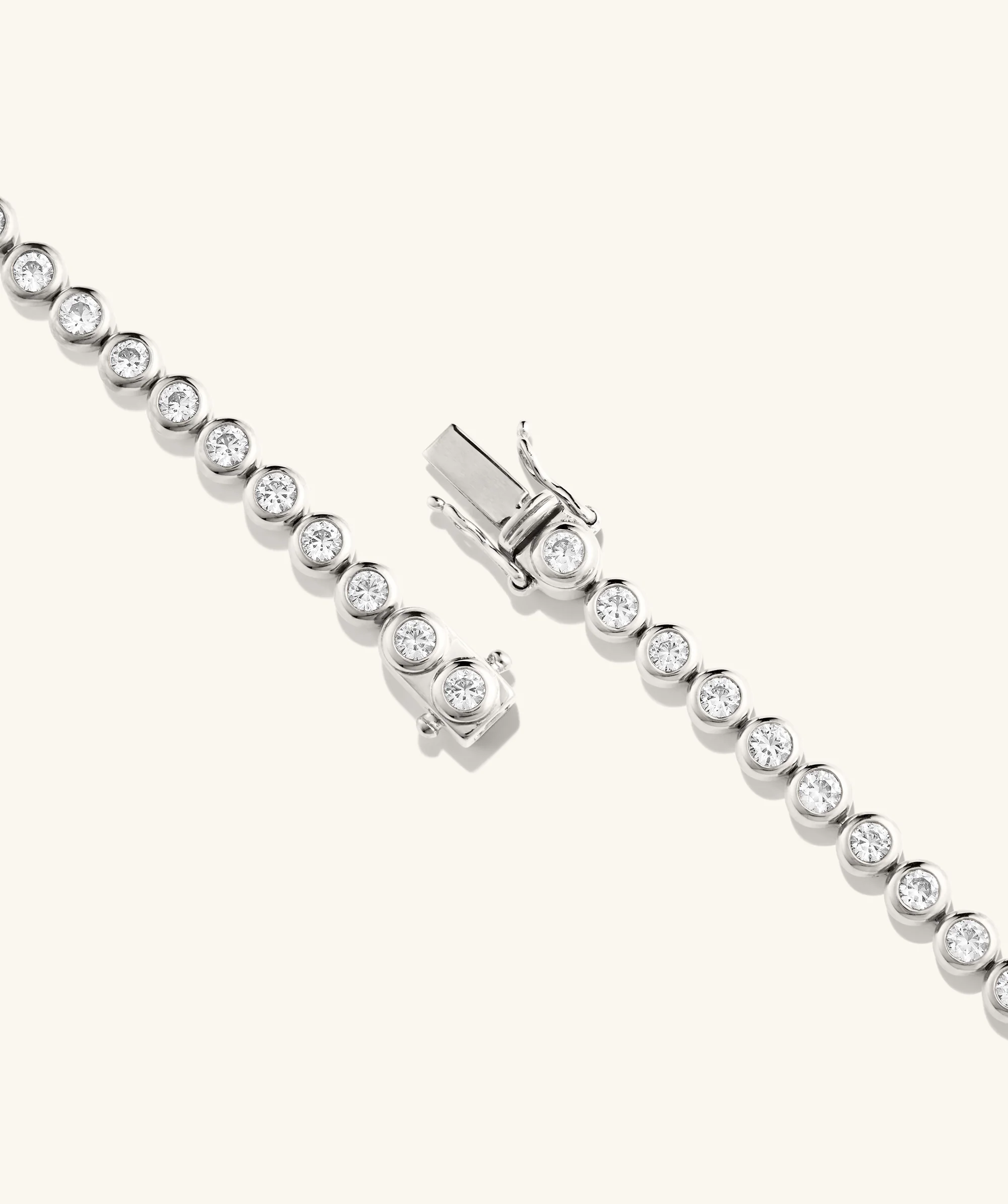 Zadie Bezel Lab Grown Sapphire Tennis Necklace - Image 9